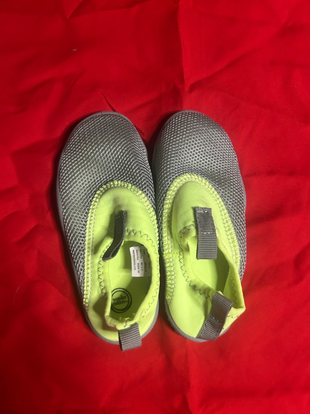 wonder nation Gray and Neon Yellow Kids Water Shoes